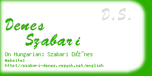 denes szabari business card